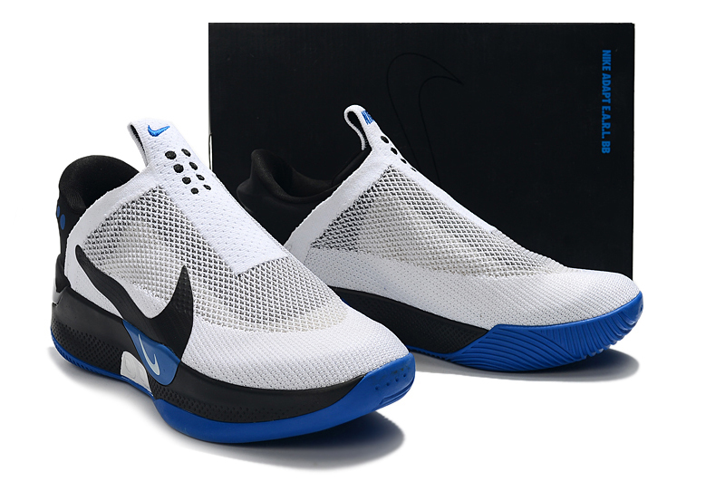 2019 Men Nike Adapt BB White Black Blue Shoes